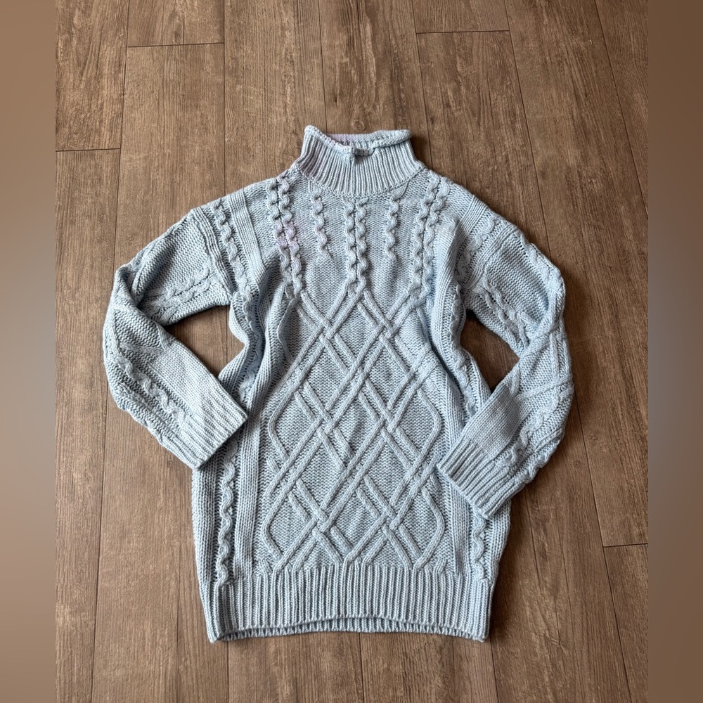 AMTIOUS Sea Light Blue Knit Sweater dress